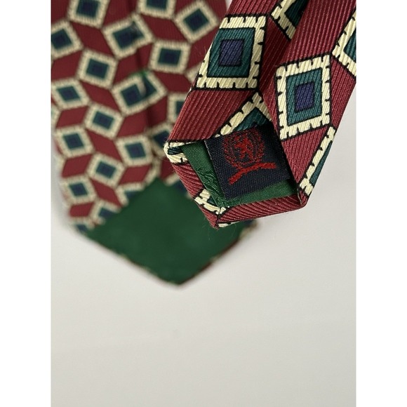 Vintage Tommy Hilfiger Red 100% Silk Men's Neck Tie Made In Usa Italian Silk - Picture 6 of 7